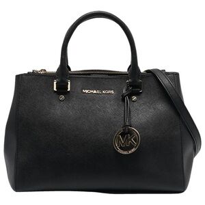 Michael Kors Black Satchel with Gold Accents